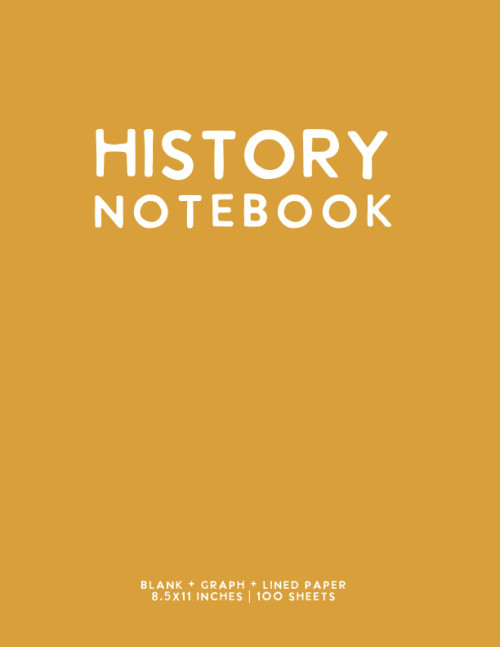 History Notebook: Yellow Grid + Lined Paper Study Journal by schoolnest