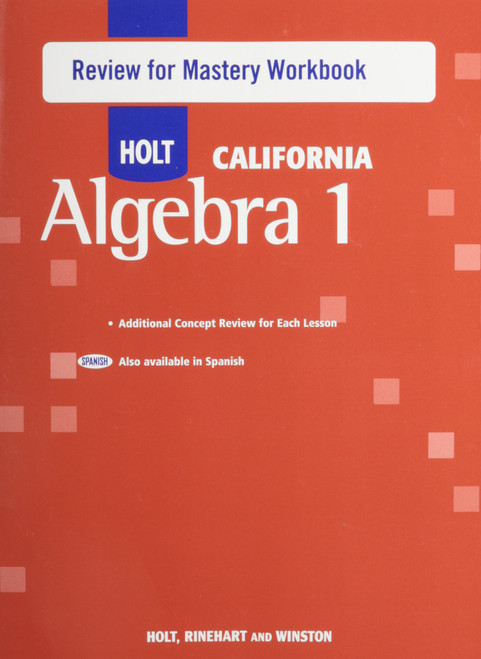 Holt Algebra 1: Review for Mastery Workbook Algebra 1