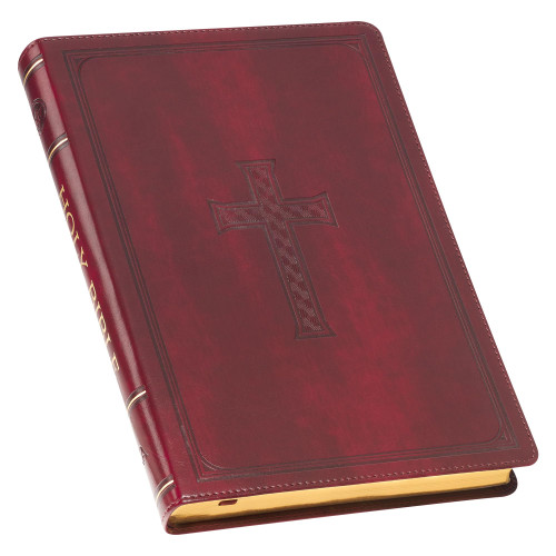 Holy Bible – Large Print, Faux Leather, Burgundy, Red Letter (KJV)