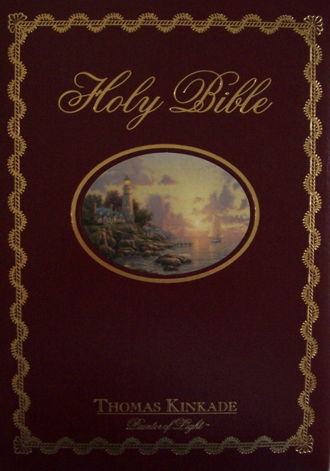 HOLY BIBLE, Thomas Kinkade; Painter of Light, New King James Version, Red