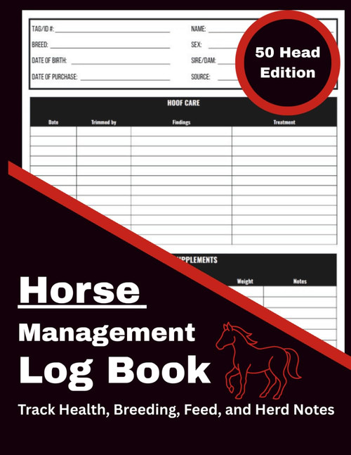 Horse Management Log Book: 50 Head Edition - Record and Track Health