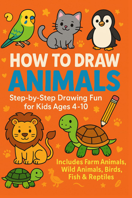 How to Draw Animals for Kids: Fun and Easy Step-by-Step Drawing Book for Ages 4–10 with Dog