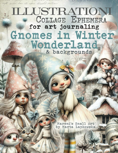 ILLUSTRATIONI Collage Ephemera for art journaling GNOMES IN WINTER