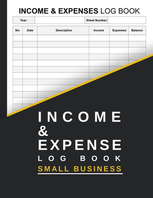 Income and expense log book small business