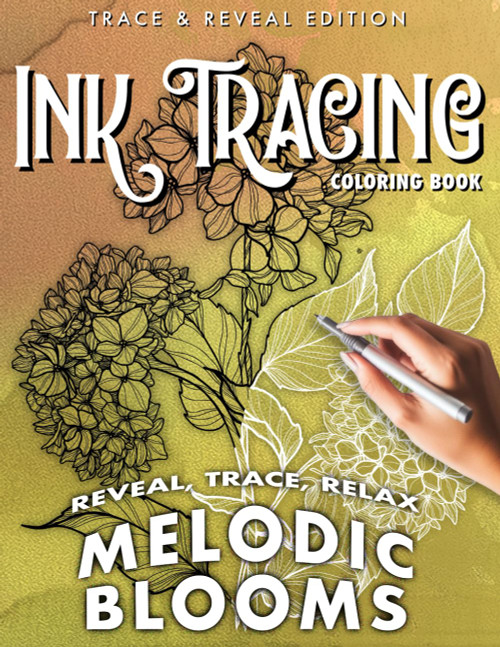 Ink Tracing Coloring Book | Melodic Blooms
