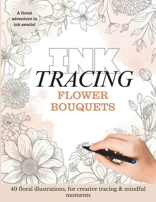 Ink Tracing Flowers – Reverse Botanical Coloring Book for Adults