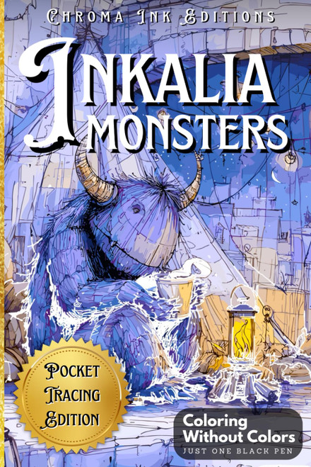 Inkalia: Cute Monsters – Pocket Tracing Edition: A Satisfying and Relaxing Reverse Coloring