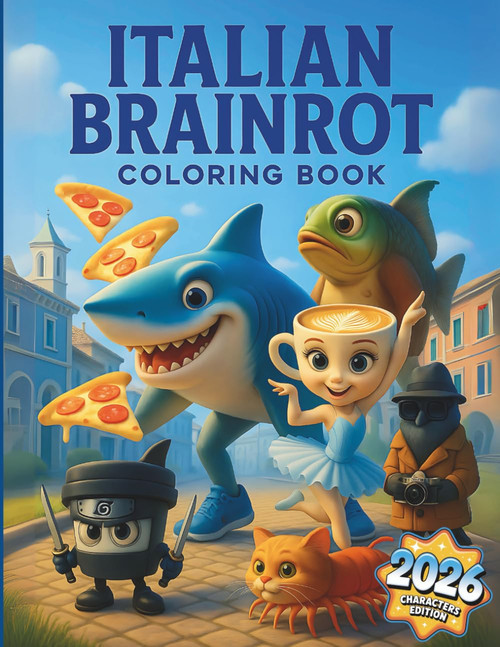 Italian Brainrot Coloring Book: The Ultimate Meme Gift Featuring 50 Named