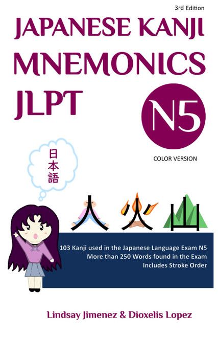 Japanese Kanji Mnemonics Jlpt N5 - Color Version