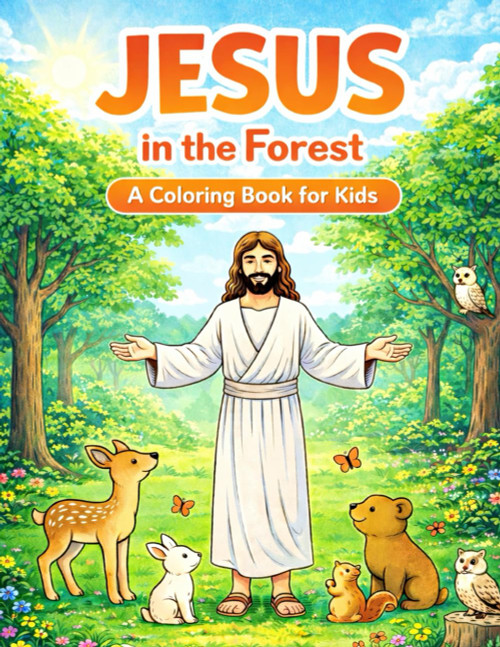 JESUS In the Forest: A Children's Christian Coloring Book with Jesus and