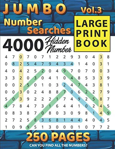 Jumbo Number Searches Large Print Book Vol 3