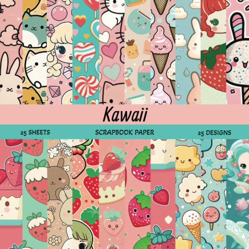 Kawaii Scrapbook Paper: Cute Kawaii Themed Craft Paper Pad Supplies