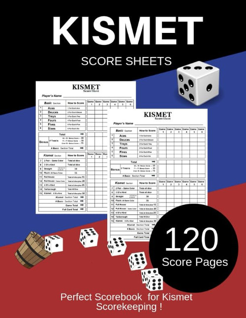 Kismet Score Sheet: Kismet Scoring Game Record Keeper Book
