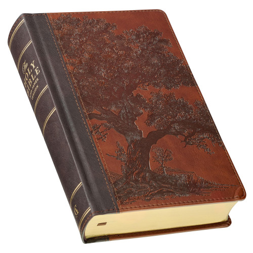 KJV Holy Bible – Giant Print, Brown, Red Letter