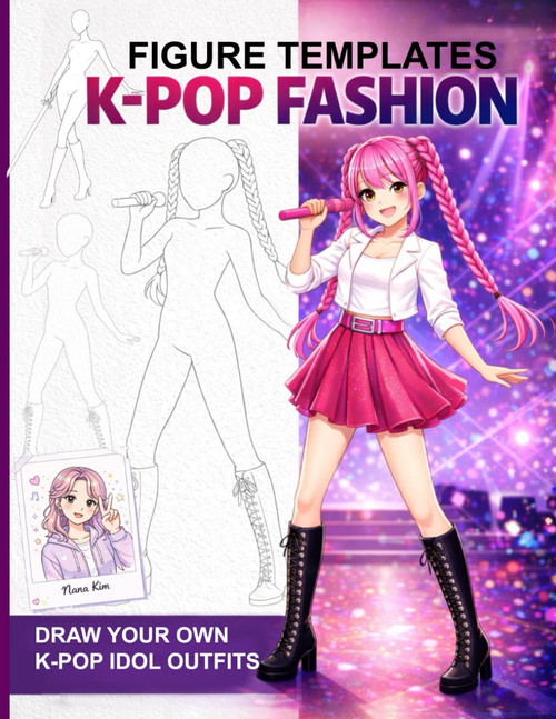 K-Pop Fashion Figure Templates: Draw and Color Your Own K-Pop Idol Outfits