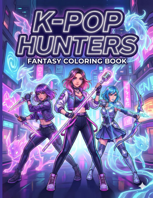 K-Pop Hunters Fantasy Coloring Book for Young Adults