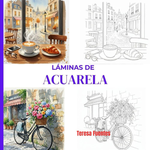 Láminas de acuarela: Cuaderno para practicar. (Spanish Edition)