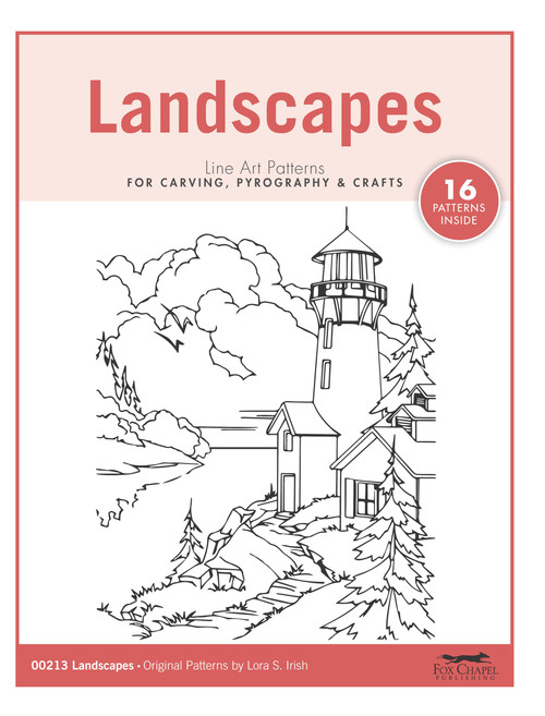 Landscapes Line Art Patterns for Carving, Pyrography & Crafts