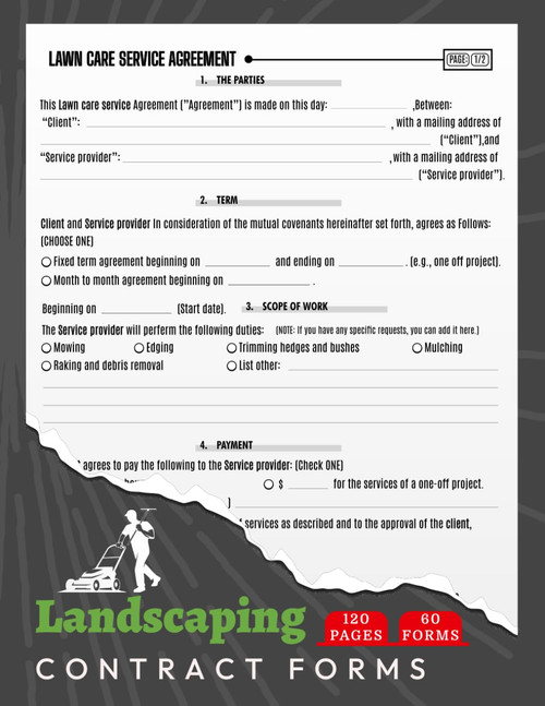 Landscaping Contract Forms: 60+ Lawn Care Service Agreement Between