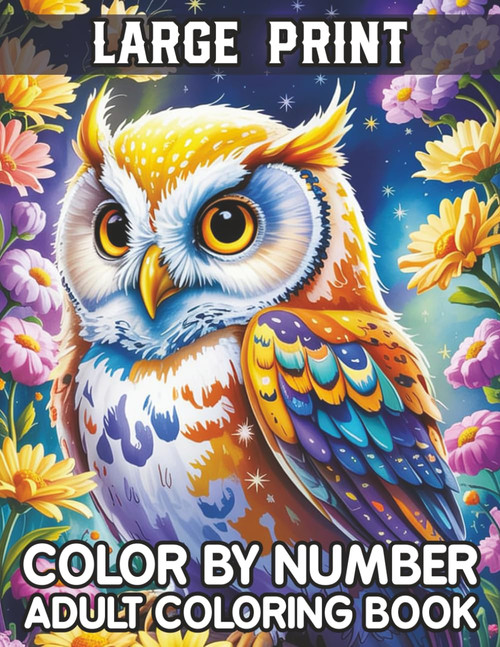 Large Print Color By Number Adult Coloring Book