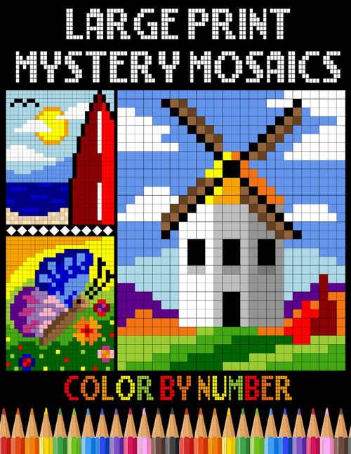 Large Print Mystery Mosaics Color By Number