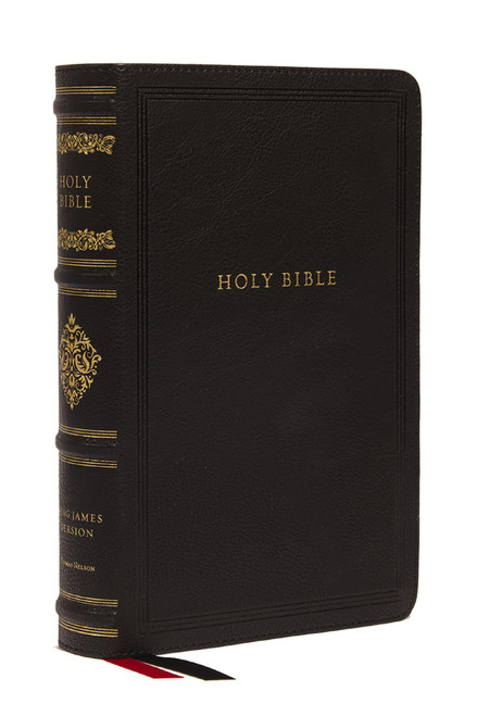 Large Print Reference Bible, Black – Leathersoft, Thumb-Indexed, Red