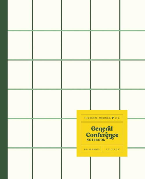 LDS General Conference Journal – Green & Cream Guided Notebook with Writing Prompts for Notes