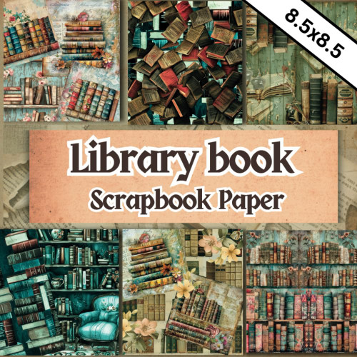 Library Scrapbook Paper: 20 Double-Sided Sheets