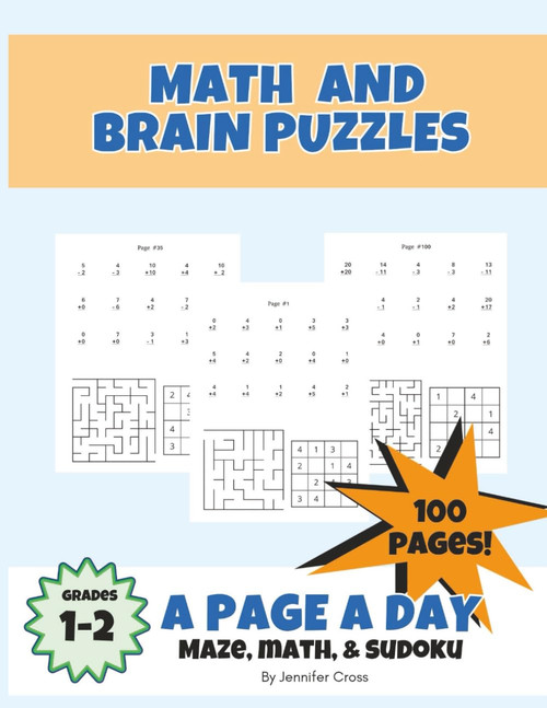Math and Brain Puzzles for First and Second Grade