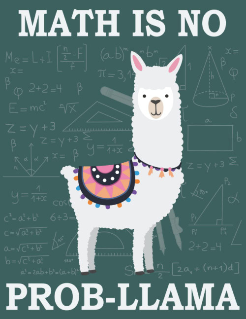 Math is No Prob-Llama: Cute Graph Paper Notebook with 1/2 Inch Grid