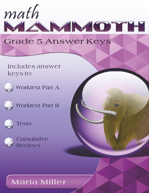 Math Mammoth Grade 5 Answer Keys: 2023 edition (b&w)