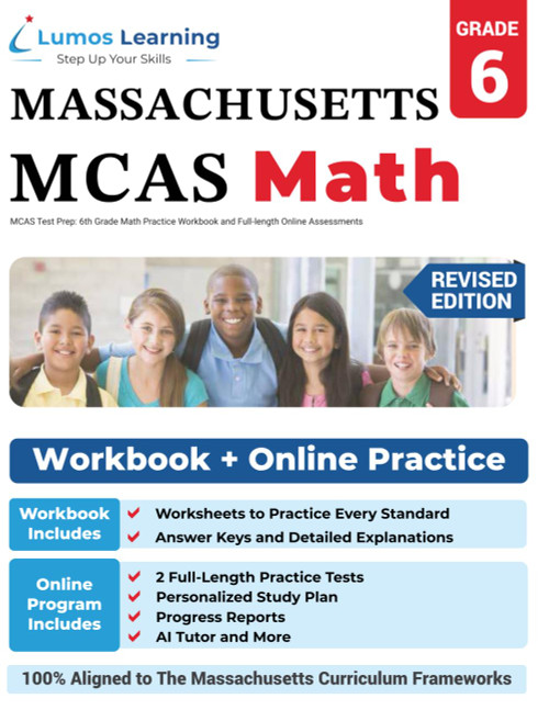 MCAS Test Prep: 6th Grade Math Practice Workbook and Full-length Online