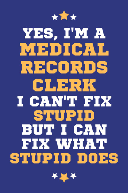 Medical Records Clerk Gifts: Lined Blank Notebook Journal
