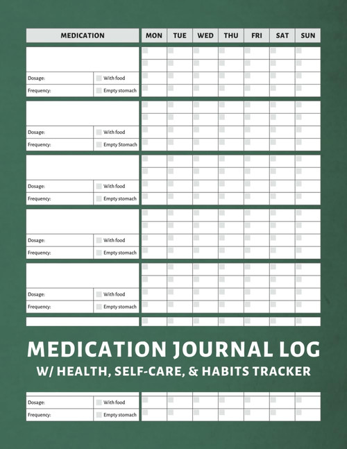 Medication Journal Log: Weekly Medication Tracker to Record Your Medicines