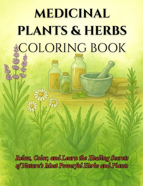Medicinal Plants & Herbs Coloring Book: Relax