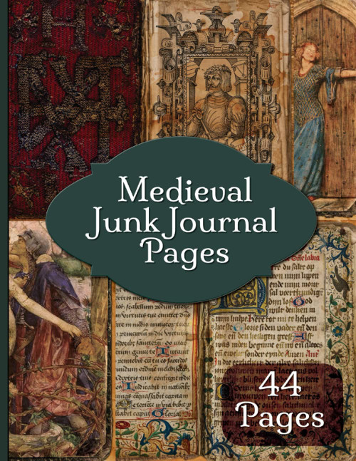 Medieval Junk Journal Pages: 44 Pages Illuminated Renaissance Manuscripts