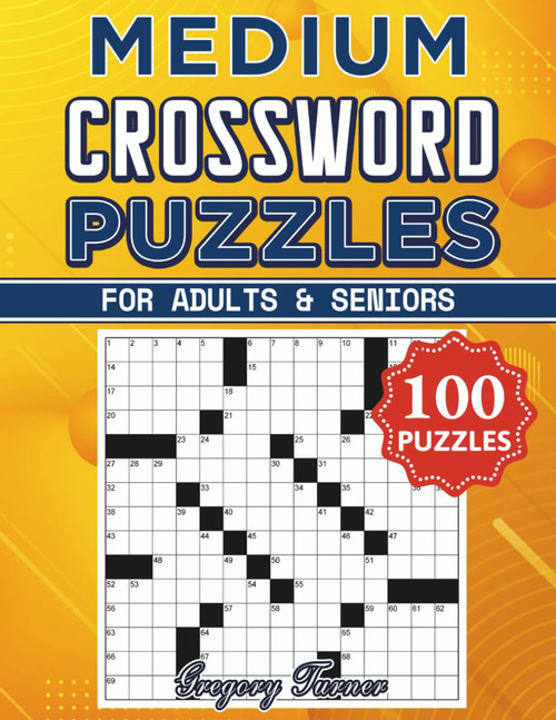 Medium Crossword Puzzle Books For Adults and Seniors - 100 Puzzles