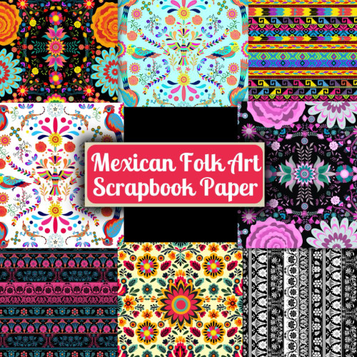 Mexican Folk Art Scrapbook Paper