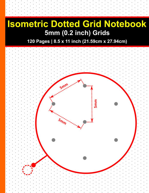 Millimeter Isometric Dotted Graph Paper Notebook | Dotted Grid Paper