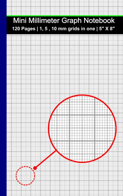 Mini Millimeter Graph Paper Notebook: 5x8 Inch | 1