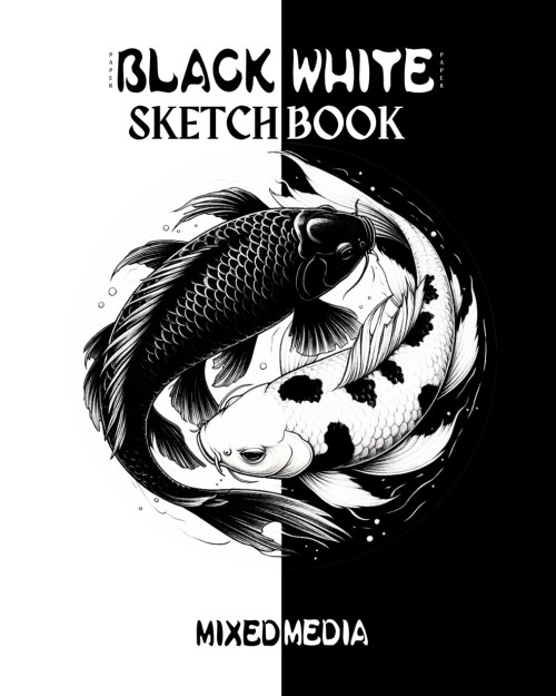 Mixed Media Sketchbook Black and White Paper
