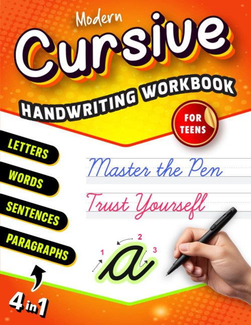 Modern Cursive Handwriting Workbook For Teens