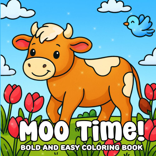 Moo Time Bold and Easy Coloring Book