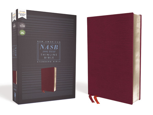 NASB, Thinline Bible, Bonded Leather, Burgundy, Red Letter, 1995 Text,