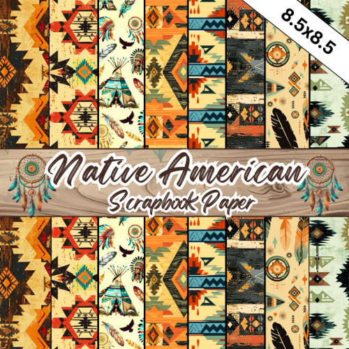 Native American Scrapbook Paper: 20 Double-Sided