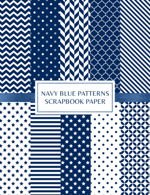 Navy Blue Patterns Scrapbook Paper