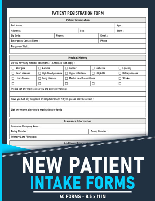 New Patient Intake Forms: Registration Log for Hospitals