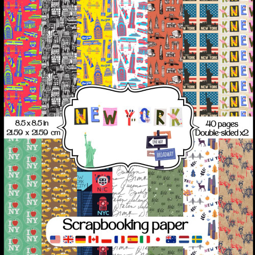 New York City Scrapbook Paper: Collection of decorative double sided New