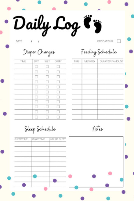 Newborn Daily Log Book: A Simple Baby Log Book For Newborns With Ample