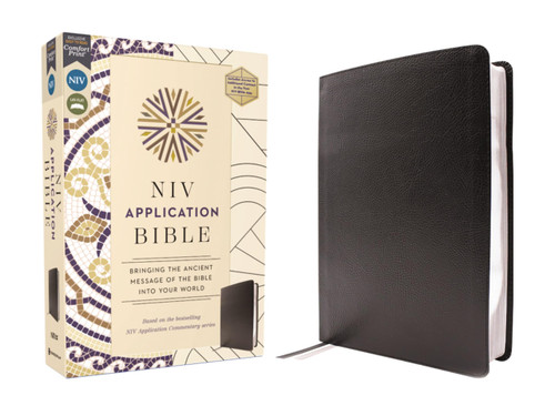 NIV Application Bible, European Bonded Leather, Black, Red Letter,